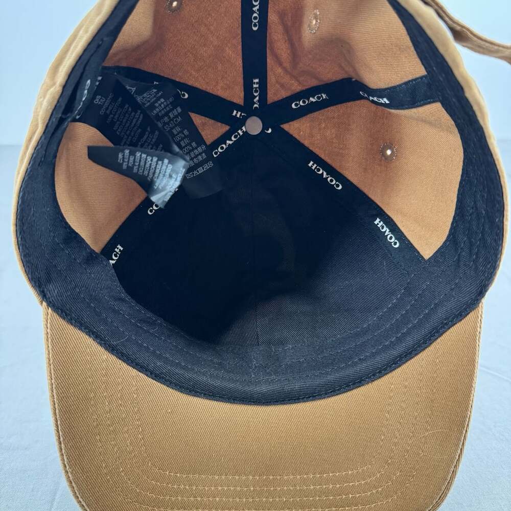 Coach CO10032 Light Saddle Brown Embroidered Logo Baseball Hat Cap O/S - Picture 6 of 7